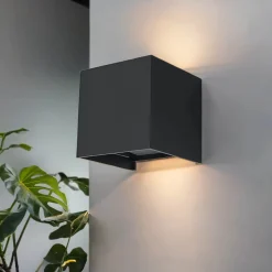 Discount Sollux LED Wandleuchte Schwarz IP54 B:10cm Up Down Wandlampe