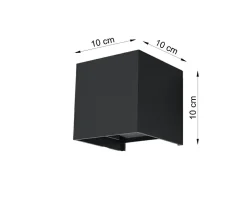 Discount Sollux LED Wandleuchte Schwarz IP54 B:10cm Up Down Wandlampe
