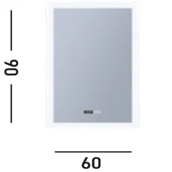 Searchlight LED Wandspiegel mit Licht Touch Dimmer IP44 48 W eckig* Flurlampen|Metall Lampen