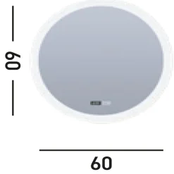 Searchlight LED Wandspiegel mit Licht Touch Dimmer IP44 28 W rund* Flurlampen|Metall Lampen