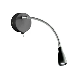 Searchlight LED Wandspot mit Flexarm Schalter 6500 K in Schwarz* Bürolampen|Wohnzimmerlampen