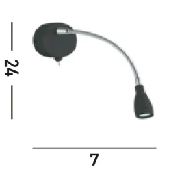 Searchlight LED Wandspot mit Flexarm Schalter 6500 K in Schwarz* Bürolampen|Wohnzimmerlampen