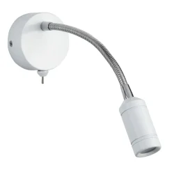 Hot Searchlight LED Wandstrahler mit Schalter Flexarm in Weiß T:31 cm