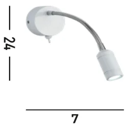 Hot Searchlight LED Wandstrahler mit Schalter Flexarm in Weiß T:31 cm