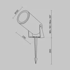 Maytoni LED Wegeleuchte mit Erdspieß Glas Aluminium IP65 Weiß* Wegeleuchten|Led Außenleuchten
