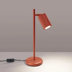 Sollux Leselampe GU10 43 cm hoch Aluminium in Rot Modern schwenkbar* Bürolampen|Schlafzimmer Lampen