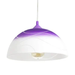 Lamkur Lila Hängeleuchte Glas rund Retro Esstisch ADANIA* Hängelampen|Esszimmer Lampen