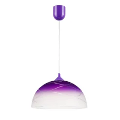 Lamkur Lila Hängeleuchte Glas rund Retro Esstisch ADANIA* Hängelampen|Esszimmer Lampen