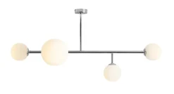 ALDEX Längliche Deckenlampe Metall Glas in Chrom Weiß 117 cm* Deckenleuchten|Badezimmer Lampe