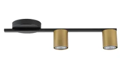 Sigma Längliche Deckenleuchte Schwarz Gold Metall GU10 46 cm* Deckenleuchten|Flurlampen