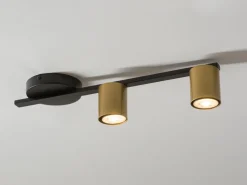 Sigma Längliche Deckenleuchte Schwarz Gold Metall GU10 46 cm* Deckenleuchten|Flurlampen