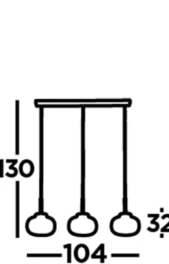 Searchlight Längliche Hängelampe 3-flammig B: 104 cm Glas Metall E27* Hängelampen|Esszimmer Lampen