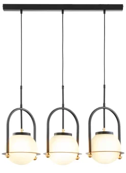 Sale Jupiter Längliche Hängelampe 3-flammig Glas Metall E27 66 cm