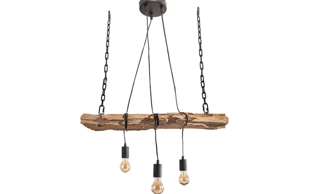 Invicta Interior Längliche Hängelampe Holz Natur L:73 cm E27 gemütlich* Hängelampen|Bürolampen