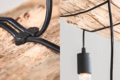 Invicta Interior Längliche Hängelampe Holz Natur L:73 cm E27 gemütlich* Hängelampen|Bürolampen