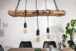 Invicta Interior Längliche Hängelampe Holz Natur L:73 cm E27 gemütlich* Hängelampen|Bürolampen