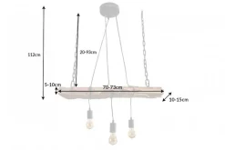 Invicta Interior Längliche Hängelampe Holz Natur L:73 cm E27 gemütlich* Hängelampen|Bürolampen