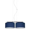 Belis Längliche Hängeleuchte 2-flammig Stoff Schwarz Blau E27* Wohnzimmerlampen|Stofflampen