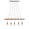 Just Light Längliche Pendelleuchte Holz 110 cm E27 Skandinavisch* Hängelampen|Bürolampen