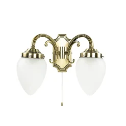 Discount Easylight Längliche Wandleuchte mit Glasschirm Bronze farben