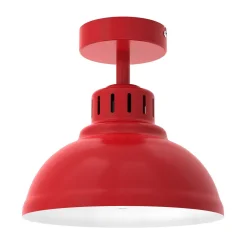 Best Luminex Loft Deckenlampe Metall Rot Weiß H:23 cm E27 dekorativ
