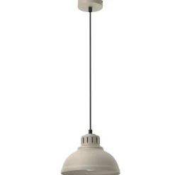 Discount Luminex Loft Hängelampe Beige Metall Ø21 cm E27 akzentuiert