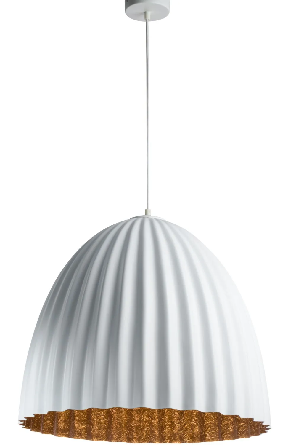 Sigma Loft Pendellampe Metall Weiß Kupfer Riffel E27 stylisch* Wohnzimmerlampen|Esszimmer Lampen