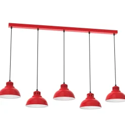 Sale Luminex Loft Pendelleuchte XXL Metall 125 cm E27 Rot Weiß