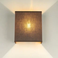 Online Duolla Loft Wandleuchte Stoff Schirm Taupe Loft Design E27