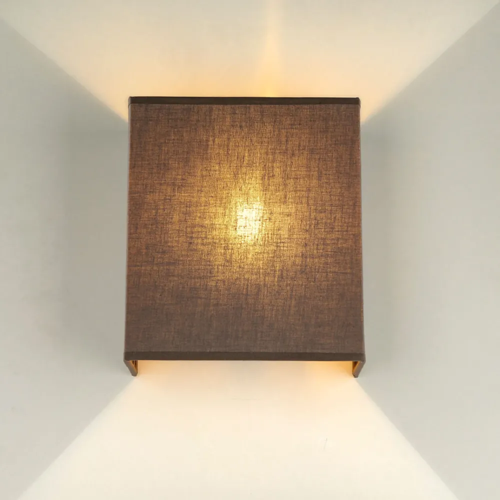 Online Duolla Loft Wandleuchte Stoff Schirm Taupe Loft Design E27