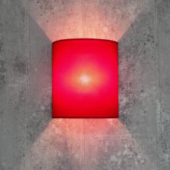 Best Duolla Loft Wandleuchte Stoff Schirm Pink halbrund E27 ALICE