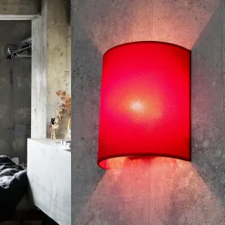 Best Duolla Loft Wandleuchte Stoff Schirm Pink halbrund E27 ALICE