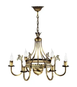 New Jupiter Lüster BELRAND Messing Ø62cm 6xE14 Decke Leuchte