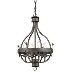 Elstead Lüster CAMELOT 10 Graphit Ø34cm kürzbar Lampe* Rustikale Lampen|Designerlampen