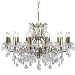 Sale Searchlight Lüster Kristall Ø 88 cm groß Messing Antik 12x E14