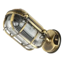 Best Lido Maritime Außenleuchte Messing geriffeltes Glas IP64 E27