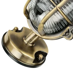 Best Lido Maritime Außenleuchte Messing geriffeltes Glas IP64 E27