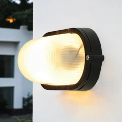 Lido Maritime Außenwandleuchte IP44 B:21cm Schwarz Weiß E27* Rustikale Lampen|Maritime Lampen