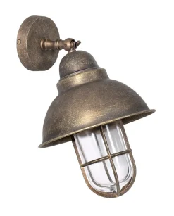 Giovanni Battista Maritime Außewandleuchte IP44 aus Messing in Antik