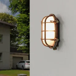 Giovanni Battista Maritime Feuchtraumleuchte Außen Messing & Glas* Außenleuchten Antik|Außenwandleuchten