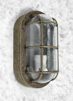 Andromeda Maritime Lampe Wand außen Feuchtraum Messing Glas E27 IP64* Außenwandleuchten|Feuchtraumleuchten