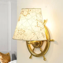 Laura Suardi Maritime Wand Lampe Messing Steuerrad VELIERO* Wandleuchten|Lampen Aus Aller Welt