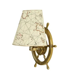 Laura Suardi Maritime Wand Lampe Messing Steuerrad VELIERO* Wandleuchten|Lampen Aus Aller Welt