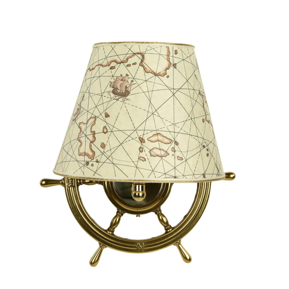 Laura Suardi Maritime Wand Lampe Messing Steuerrad VELIERO* Wandleuchten|Lampen Aus Aller Welt