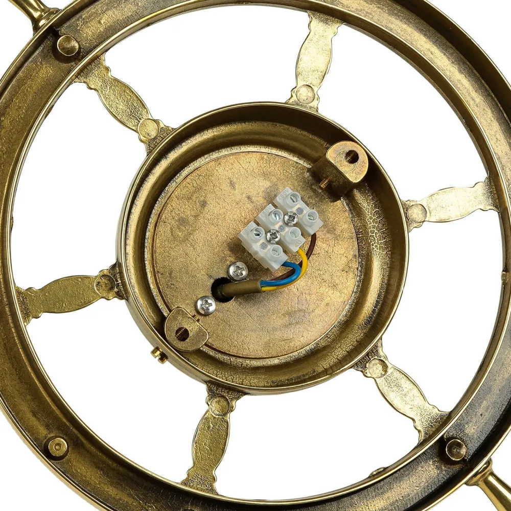 Laura Suardi Maritime Wand Lampe Messing Steuerrad VELIERO* Wandleuchten|Lampen Aus Aller Welt