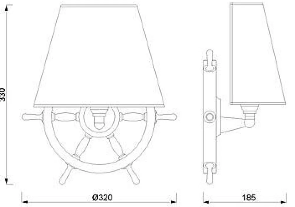 Laura Suardi Maritime Wand Lampe Messing Steuerrad VELIERO* Wandleuchten|Lampen Aus Aller Welt