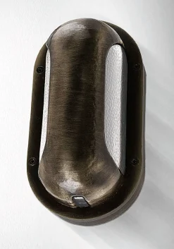 Online Andromeda Maritime Wandlampe außen Messing Glas E27 IP64 H: 23 cm