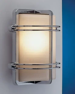 Best Laura Suardi Maritime Wandlampe TOMASO Chrom IP54 Haustür