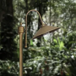 Giovanni Battista Maritime Wegeleuchte Messing Glas IP44 210 cm hoch E27* Außenleuchten Antik|Außenleuchten Messing