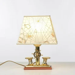 Sale Laura Suardi Massive Tischlampe Messing maritimes Design H:33cm